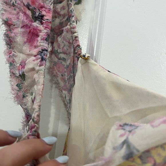 LoveShackFancy Pink Floral Silk Marceline Dress Size 4 US $375 - Picture 9 of 12